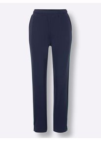 Dames Vrijetijdspak met stipjesprint in blauwgroen/marine ,maat 36/38, Witt, 50% Katoen, 50% Polyester