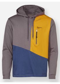 Herren Sweatshirt met capuchon in oker ,maat 44/46, Witt, 100% Katoen