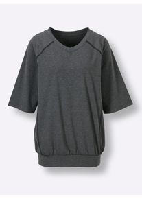 Damen Funktionsshirt mit Raglan-&Auml;rmeln in anthrazit-meliert ,Gr&ouml;&szlig;e 36/38, Witt, 75% Polyester, 19% Baumwolle, 6% Elasthan