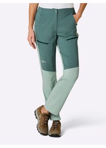 Dames Outdoorbroek met ritssluiting aan de zoom in jade ,maat 38, Witt, 72% Viscose, 25% Polyamide, 3% Elastan