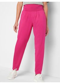 Dames Yogabroek met omgeslagen, brede band in pink ,maat 36/38, Witt, 92% Polyester, 8% Elastan
