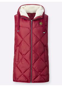 Damen Kapuzenweste mit Fleece-Futter in dunkelrot ,Größe 48, WITT, 100% Polyester. Wattierung: 100% Polyester. Kapuzenfutter: 100% Polyester