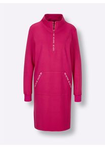 Dames Vrijetijdsjurk van vormvast interlock in pink ,maat 36/38, Witt, 70% Viscose, 25% Polyamide, 5% Elastan