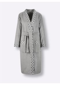 feel good Dames Badjas in steengrijs ,maat 36/38, Witt, 100% Katoen