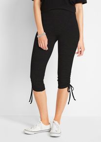 bonprix Legginsy rybaczki z marszczeniem (2 pary), czarny, 56/58