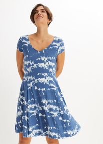 bonprix Femei Rochie din tricot din viscoză vaporoasă, albastru, 36/38