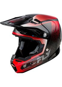 Fly Racing Formula S Carbon Protocol, motorcrosshelm , kleur: Carbon/Zwart/Rood/Grijs , maat: M