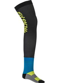 Fly Racing MX Knee Brace, calcetines , color: Negro/Azul/Amarillo Neón , tamaño: S/M