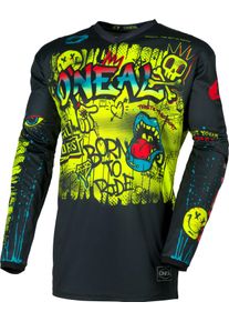 O Neal ONeal Element Rancid S26, maglia bambini , colore: Nero/Giallo Fluo/Azzurro/Rosso , dimensione: M
