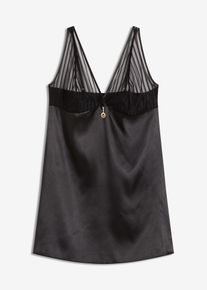 bonprix Dámska Saténové negližé, čierna, 36/38