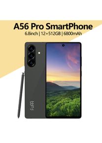 Global Version A56 Pro Smartphone Android,6.8 inch,12GB RAM,512GB ROM,Dual SIM,Mobile phone,Google Play Store,8+20MP,6800mAh