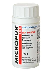 Katadyn Vedenpuhdistus tabletit, veden desinfiointi, juomaveden puhdistus, 100g Pulver