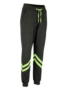 Dames Vrijetijdsbroek met contraststreep in antraciet gem&ecirc;leerd ,maat 36/38, Witt, 50% Katoen, 50% Polyester