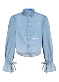 KARL LAGERFELD JEANS Bluse Damen blau Größe L Logoprint