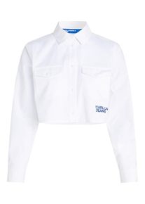 KARL LAGERFELD JEANS Bluse Damen weiß Größe L Unifarben