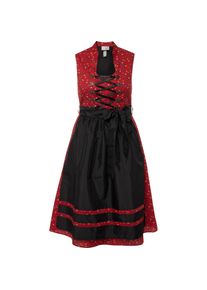 Ulla Popken, Damen, Kleider, Dirndl, Schnürung, Stehkragen, V-Ausschnitt, ärmellos, Rosa, (42)