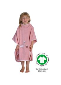 Wörner Wörner , Badeponcho »Dinofamilie rosa Poncho«, (1 St.), GOTS, Biobaumwolle, Poncho, Baden, Kapuze, maschinenwaschbar , rosa