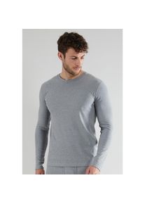 G&ouml;tzburg G&Ouml;TZBURG, Damen, Unterziehshirt &raquo;Thermo&laquo; Rundhalsausschnitt, lang&auml;rmelig, eng, Baumwollmix, Langarm, grau-mittel-melange, 5M, grau-mittel-melange, 