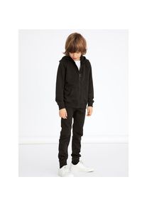 name it , Kapuzensweatjacke »NKMNESWEAT – Sweatjacke mit Kängurutasche«, unifarben, casual, regular fit, Sweatware, Rundhals , Black , 116 , 116 ,...