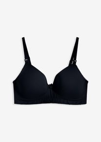 Padded amme-BH uten b&oslash;yle med &oslash;kologisk bomull, svart, st&oslash;rrelse 85B, bonprix