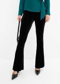 Leggings i myk fløyel, svart, størrelse 40/42 (M), bonprix