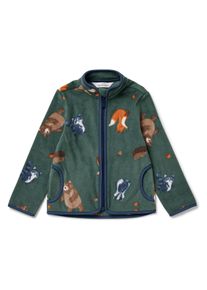 Tchibo - Kinder-Fleecejacke - Unisex - Gr. 98/104 - dunkelgrün/print