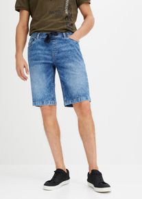 bonprix Bermudas vaqueras ligeras sin cierre con corte ajustado, azul, 52