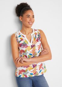 bonprix Femei Top imprimat din jerse, alb, 52/54