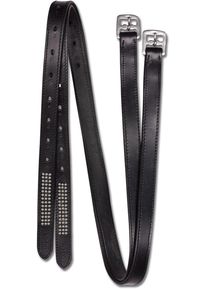 Star SilverStar Steigbügelriemen mit Strasssteinen, schwarz, 140cm
