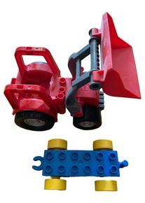 Lego Duplo Bagger mit Anhänger Bausteine Fahrzeug Mehrfarbig