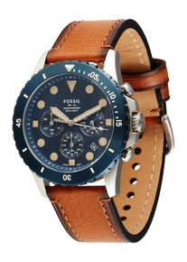 Fossil Analoguhr Herren blau, braun Größe One Size