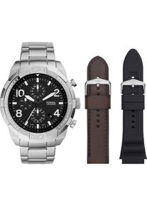 Fossil Analoguhr Herren silber Größe One Size