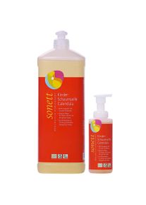 Sonett Kinder Schaumseife Calendula 1 Liter Nachf&uuml;llflasche + 200 ml Schaumspender