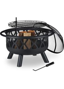 Relaxdays, Feuerschale, Feuerschale (75 cm)
