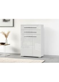 Places of Style, Schuhschrank &raquo;Piano&laquo; (H/B/T): 117/76/35cm, UV lackiert, hochgl&auml;nzend, Soft-Close Funktion, Kristallwei&szlig; Hochglanz, FSC -