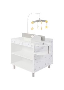 Bayer Chic 2000 CHIC2000, Puppenwickeltisch &raquo;Puppen-Wickelstation Stars grey&laquo; mit Mobile, Stars grey, Puppenwickeltisch