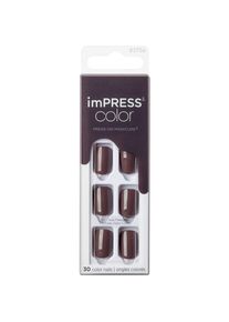 KISS, Nagelstyling + Kunstnägel, Self-adhesive nails imPRESS Color Try Gray 30 pcs (Kunstnägel, Try Gray)