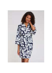 Lascana , Kimono, mit schönem Blumenmuster , blau-gemustert , 32/34 , 32/34 , Kimono mit Kimonokragen