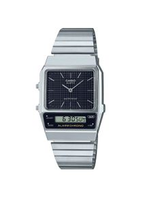 Casio, Armbanduhr, Vintage Edgy, Silber, Schwarz, (Chronograph, 32 mm)