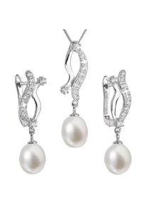 Evolution Group, Schmuck Set, Luxury Silver Set with Genuine Pearls Pavon 29028.1, Silber