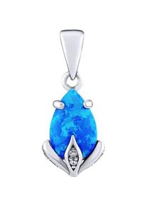 Silvego, Kettenanhänger, Silver Clarissa Pendant withue Opal and Brilliance Zirconia JJJ1267PB