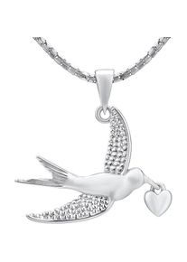 Silvego, Kettenanhänger, Silver bird pendant with heart MWP13323A, (925 Sterling Silber)