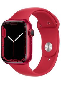 Apple Watch Series 7 Alluminio 45 mm (2021) | GPS + Cellular | rosso | Cinturino Sport rosso