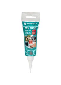 HOTREGA Mastic colle haute performance, Colle MS polymère, Mastic d'étanchéité blanc, 80 ml, tube, blanc