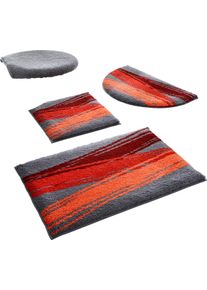 Grund unisex Rohož do kúpeľne sivo-červená veľkosť 50 x 50 cm - Predložka k toalete bez výrezu