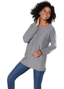 Damska Pulóver, okr.výstr., reb. detaily sivá veľkosť 54