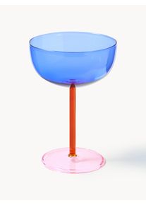 Taças de champanhe artesanais Karisa, conjunto de 4 Azul Vidro Ø 11 x Alt 16 cm, 280 ml | Westwing Collection