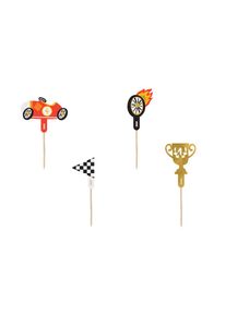 partydeco Dekorationen für Muffins - Autos, 12 cm, Mix (1 VPE / 4 Stk.) (2er Multipack)