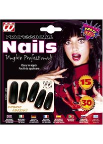 Widmann Unghie Horror XXL Nero 15 pezzi (10er Multipack)