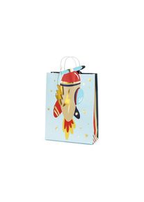 partydeco Geschenktüte Flugzeug, 10x24x35,5 cm, Farbenmix (5er Multipack)